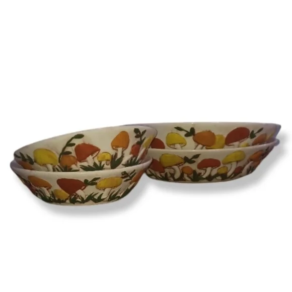 5pc Arnels Mushroom 10.5” Dinner Plates Handmade Ceramic Pottery Cottage Core - Picture 10 of 11